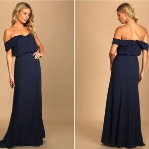 LULU's Prom Wedding Bridesmaid Flowy Romantic Special Event Maxi Dress